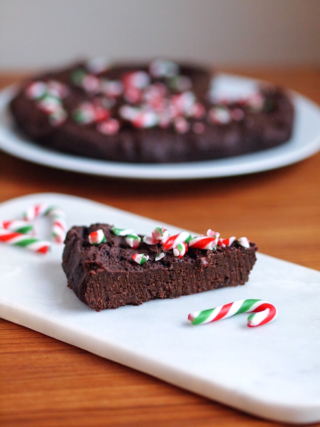 Vegan Peppermint Fudgy Brownie Cake With Healthier Ingredients