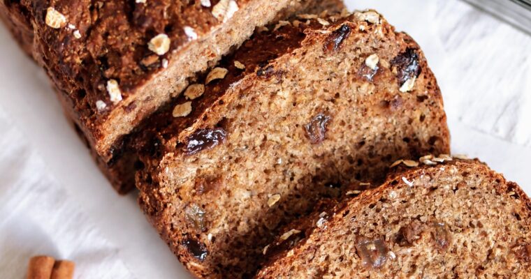 Healthy Vegan Cinnamon Raisin Bread – No Yeast or Kneading!