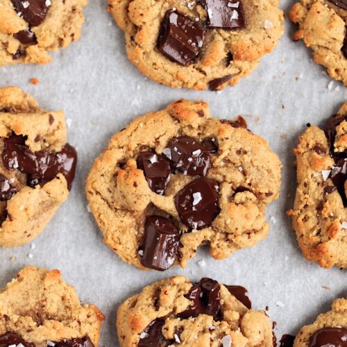 vegan tahini chocolate chunk cookies