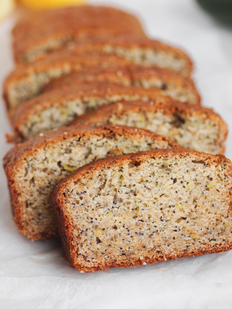 Healthier Vegan Lemon Poppy Seed Zucchini Loaf