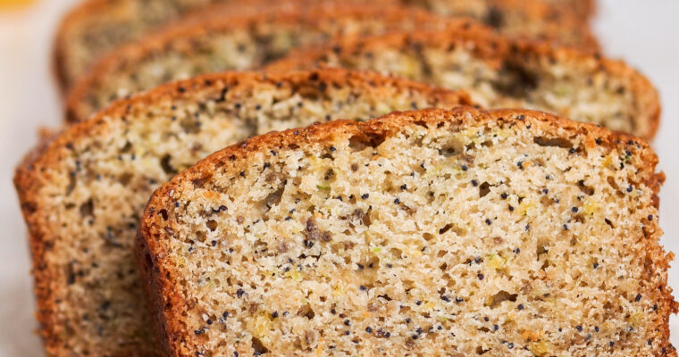 Healthier Vegan Lemon Poppy Seed Zucchini Loaf