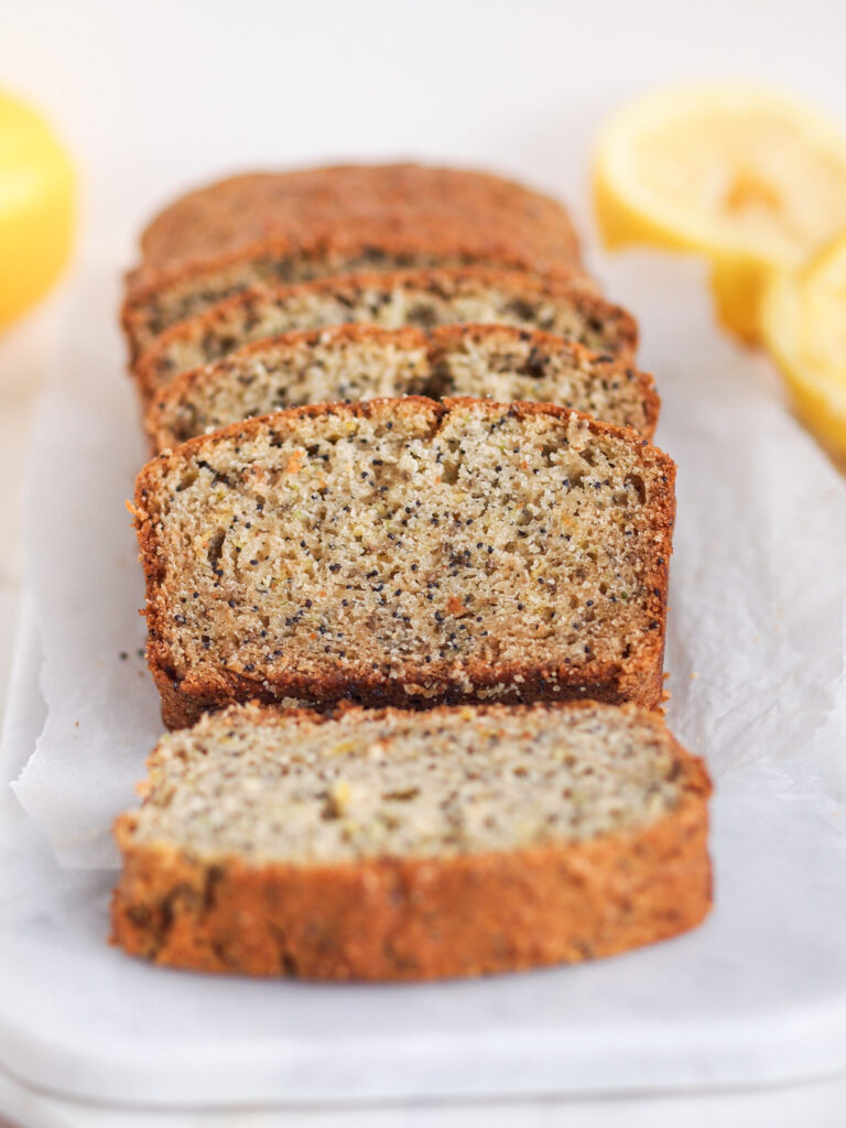 Healthier Vegan Lemon Poppy Seed Zucchini Loaf