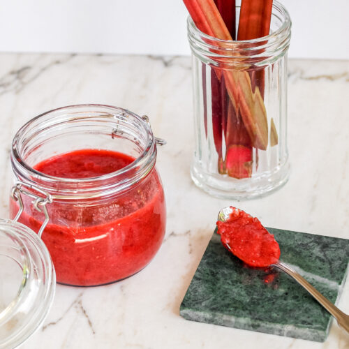 healthy strawberry rhubarb compote