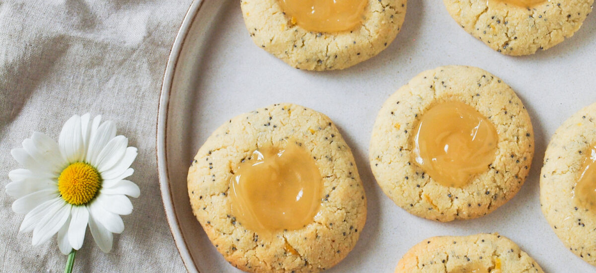 Healthier Lemon Poppy Seed Thumbprint Cookies