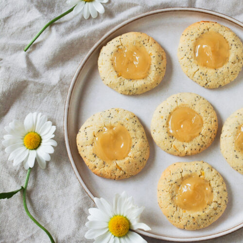 Healthier Lemon Poppy Seed Thumbprint Cookies