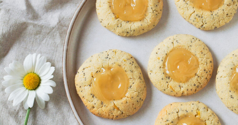 Healthier Lemon Poppy Seed Thumbprint Cookies (Vegan / Gluten Free)