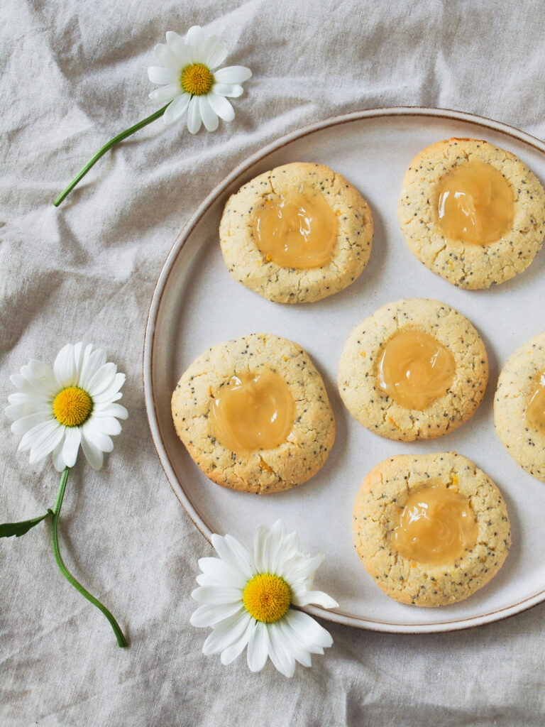 Healthier Lemon Poppy Seed Thumbprint Cookies (Vegan / Gluten Free
