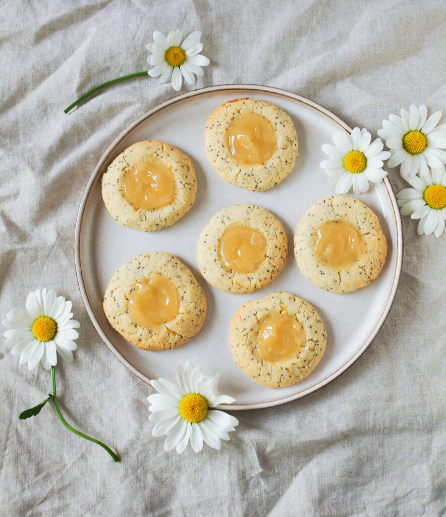 Healthier Lemon Poppy Seed Thumbprint Cookies