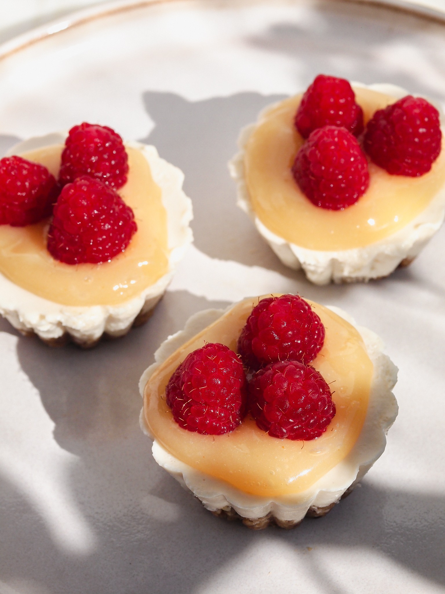 vegan lemon raspberry cheesecake no bake