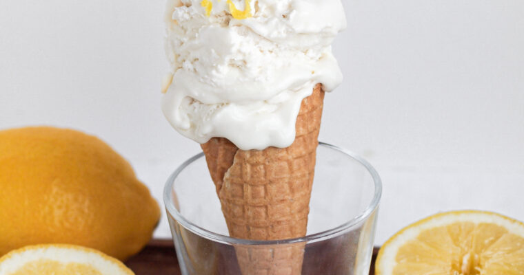 Creamy Lemon Coconut Vegan Ice Cream (Gluten Free/Refined Sugar Free)