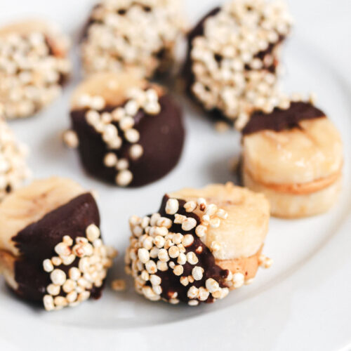 Healthy No-Bake Chocolate + Nut Butter Banana Candy Bites