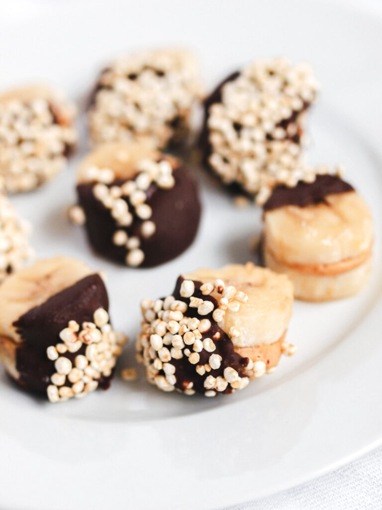 Healthy No-Bake Chocolate + Nut Butter Banana Candy Bites