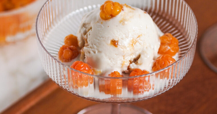 The BEST Cloudberry Cardamom Luxurious Vegan Ice Cream