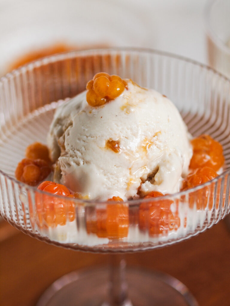 The BEST Cloudberry Cardamom Luxurious Vegan Ice Cream