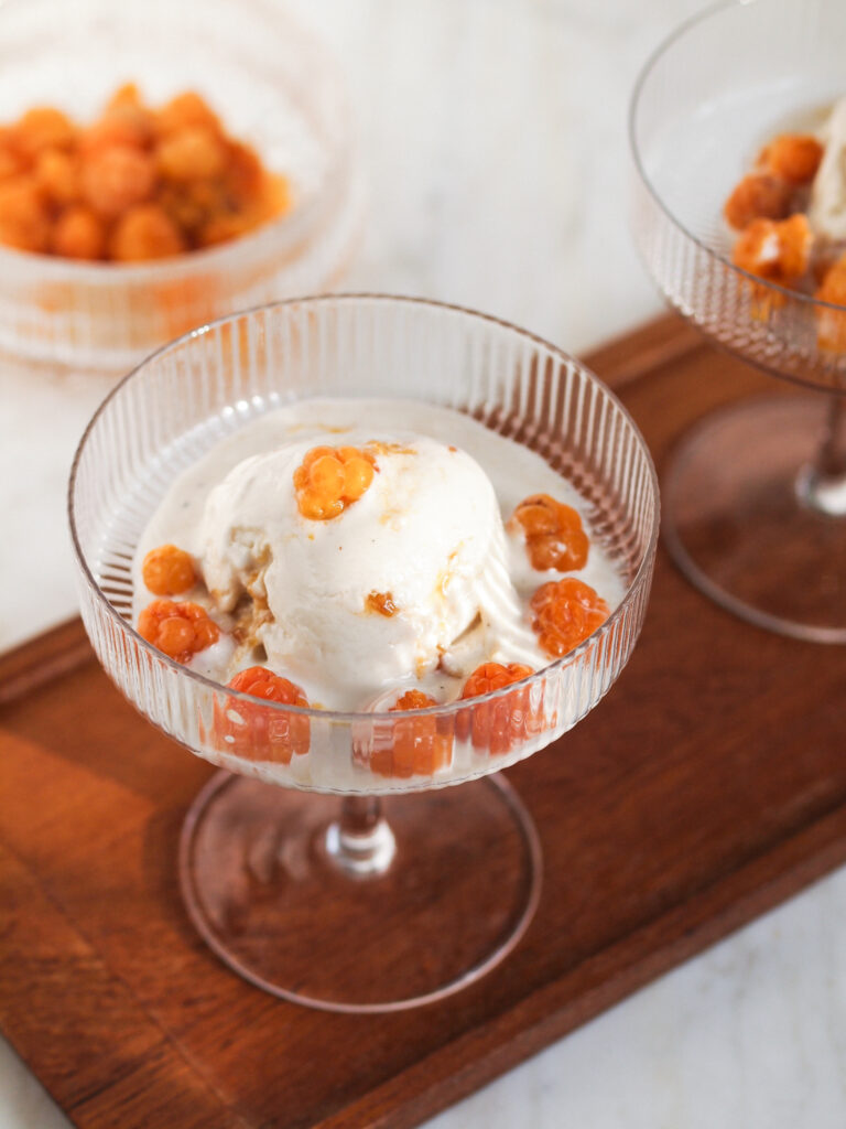 The BEST Cloudberry Cardamom Luxurious Vegan Ice Cream