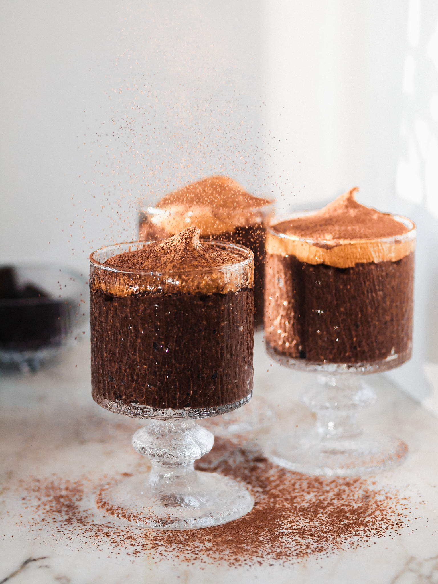 Dalgona coffee chocolate chia healthy vegan pudding