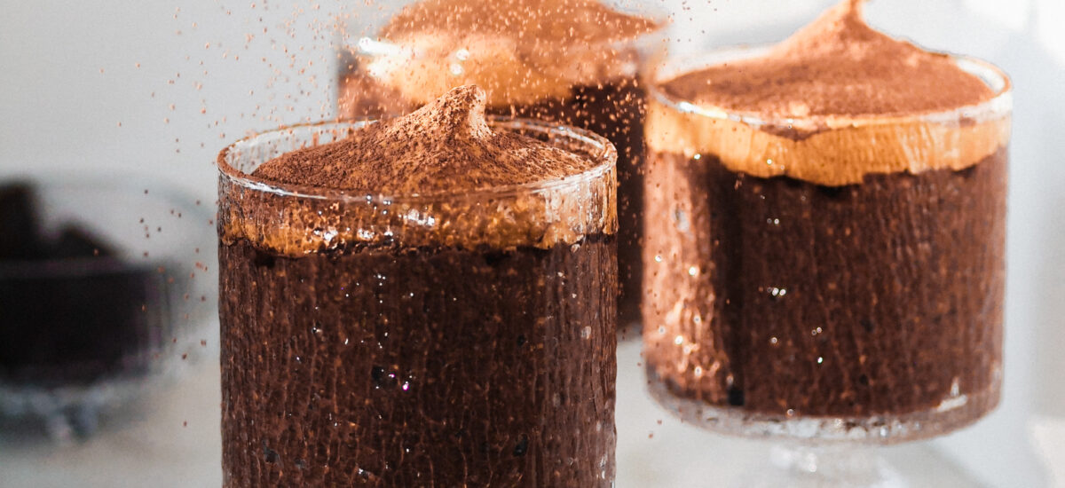 Dalgona coffee chocolate chia pudding vegan