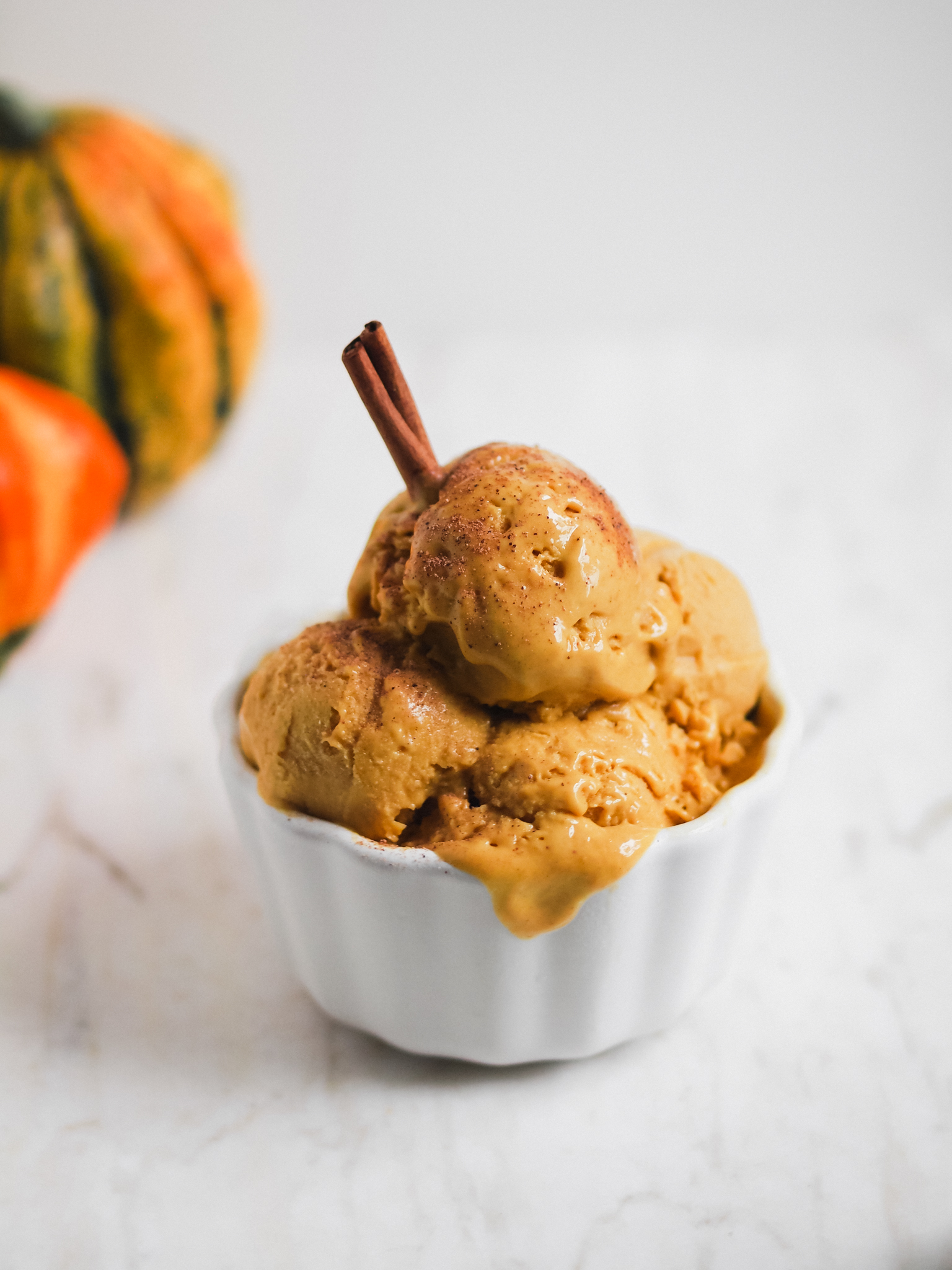 Healthier Vegan Pumpkin Ice Cream! Low-fat, NO coconut milk or cashews!