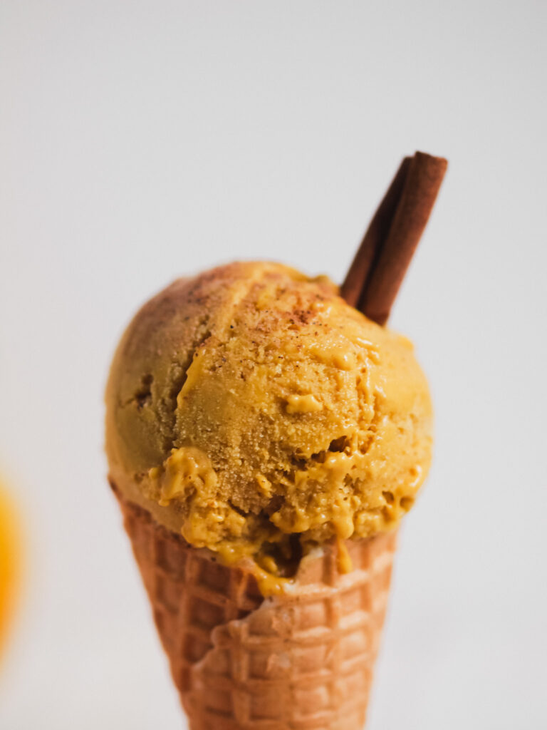 Healthier Vegan Pumpkin Ice Cream! Low-fat, NO coconut milk or cashews!