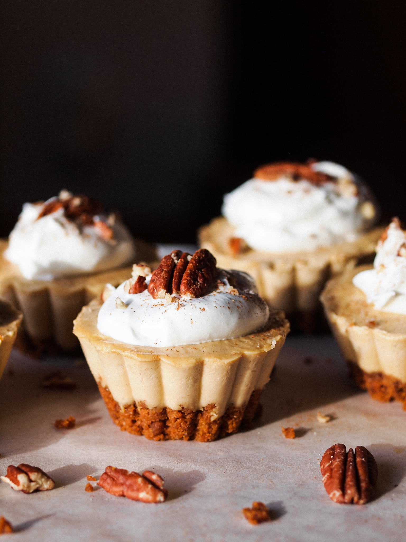 Healthier Vegan Pumpkin No Bake Cheesecake with Lotus Biscoff Cookies