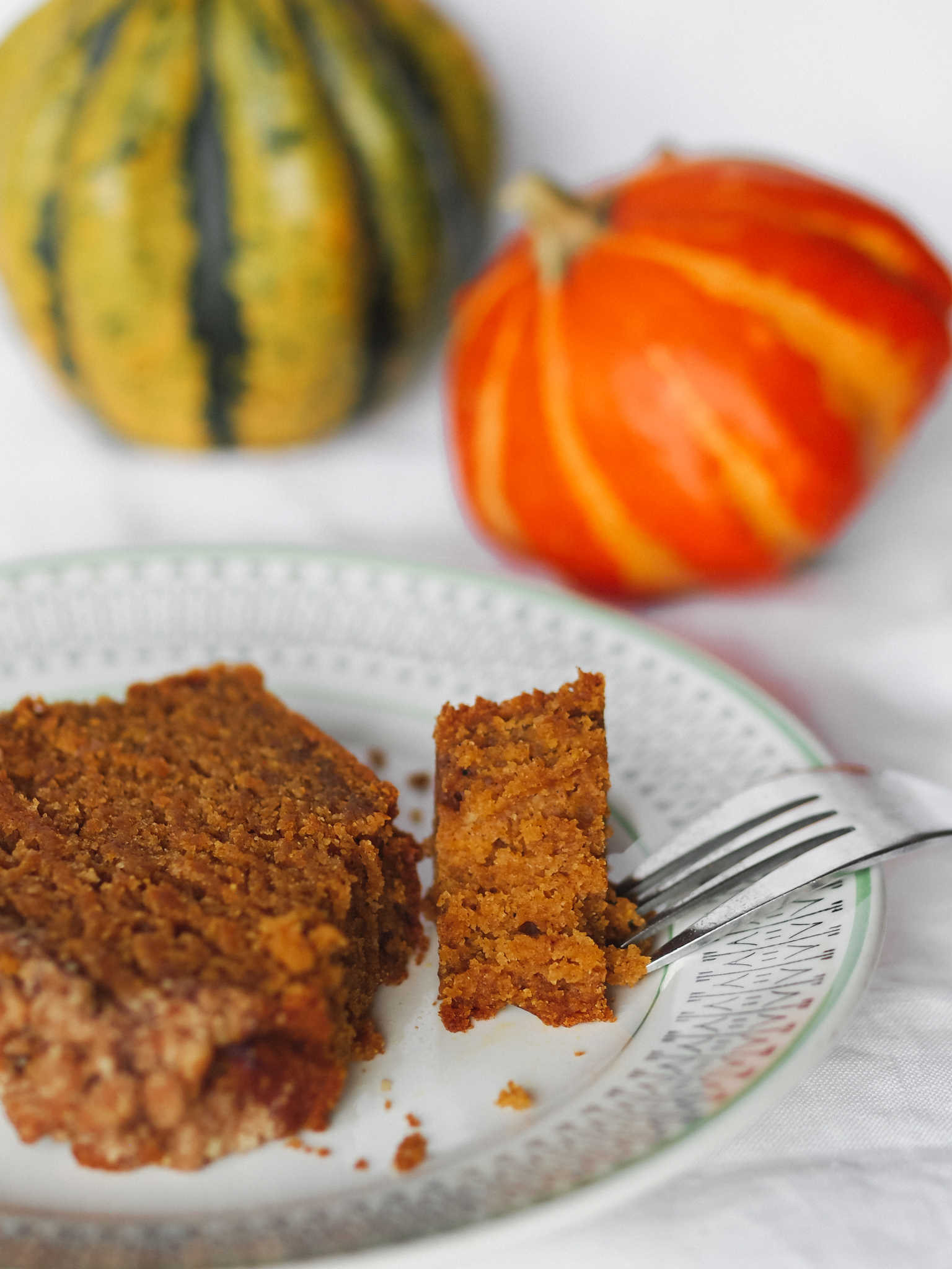 vegan pumpkin loaf with streusel topping