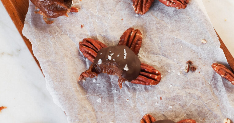 Healthy Vegan Chocolate Turtles (Refined Sugar Free Candy)