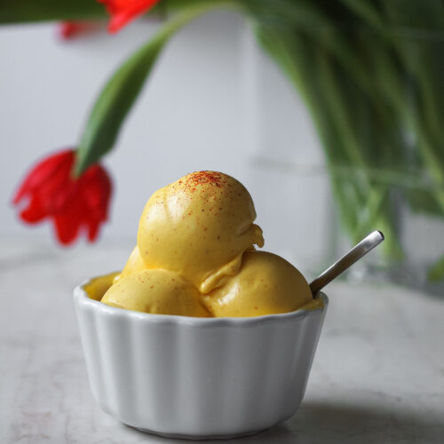 Healthier Vegan Saffron Ice Cream