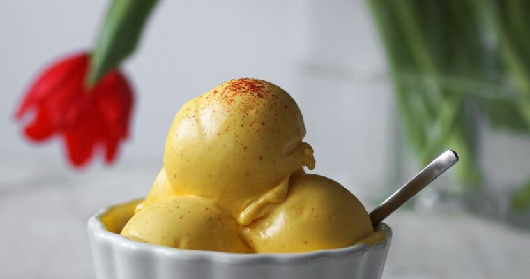 Healthier Vegan Saffron Ice Cream