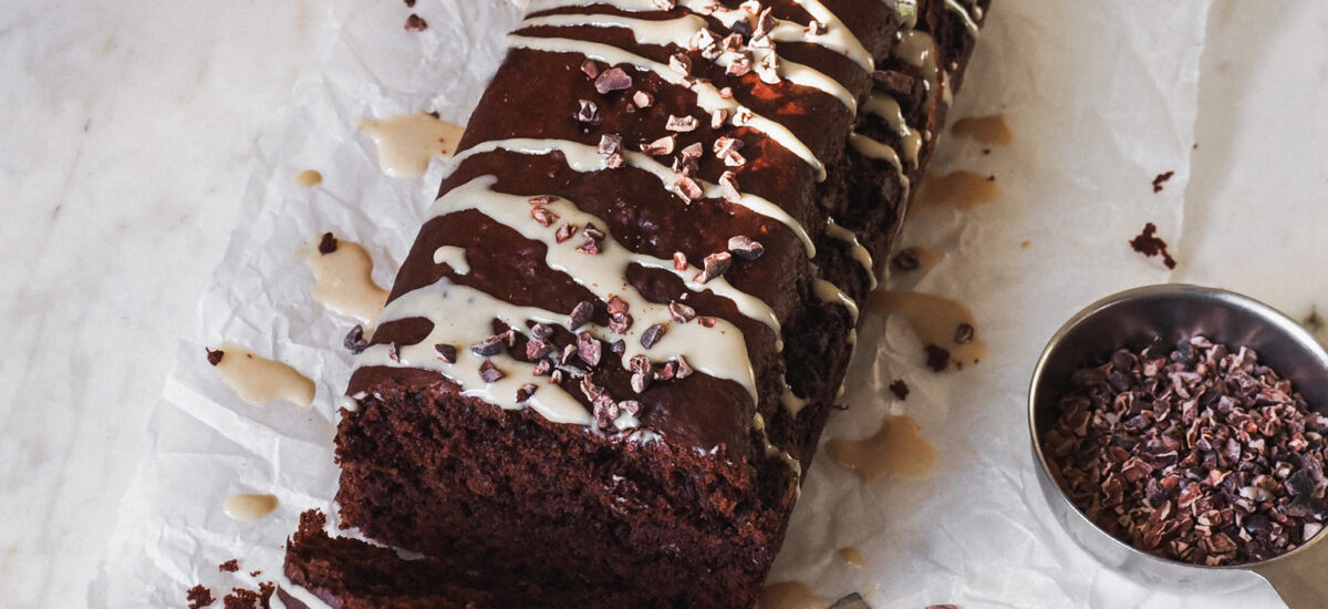 healthy chocolate tahini vegan banana bread