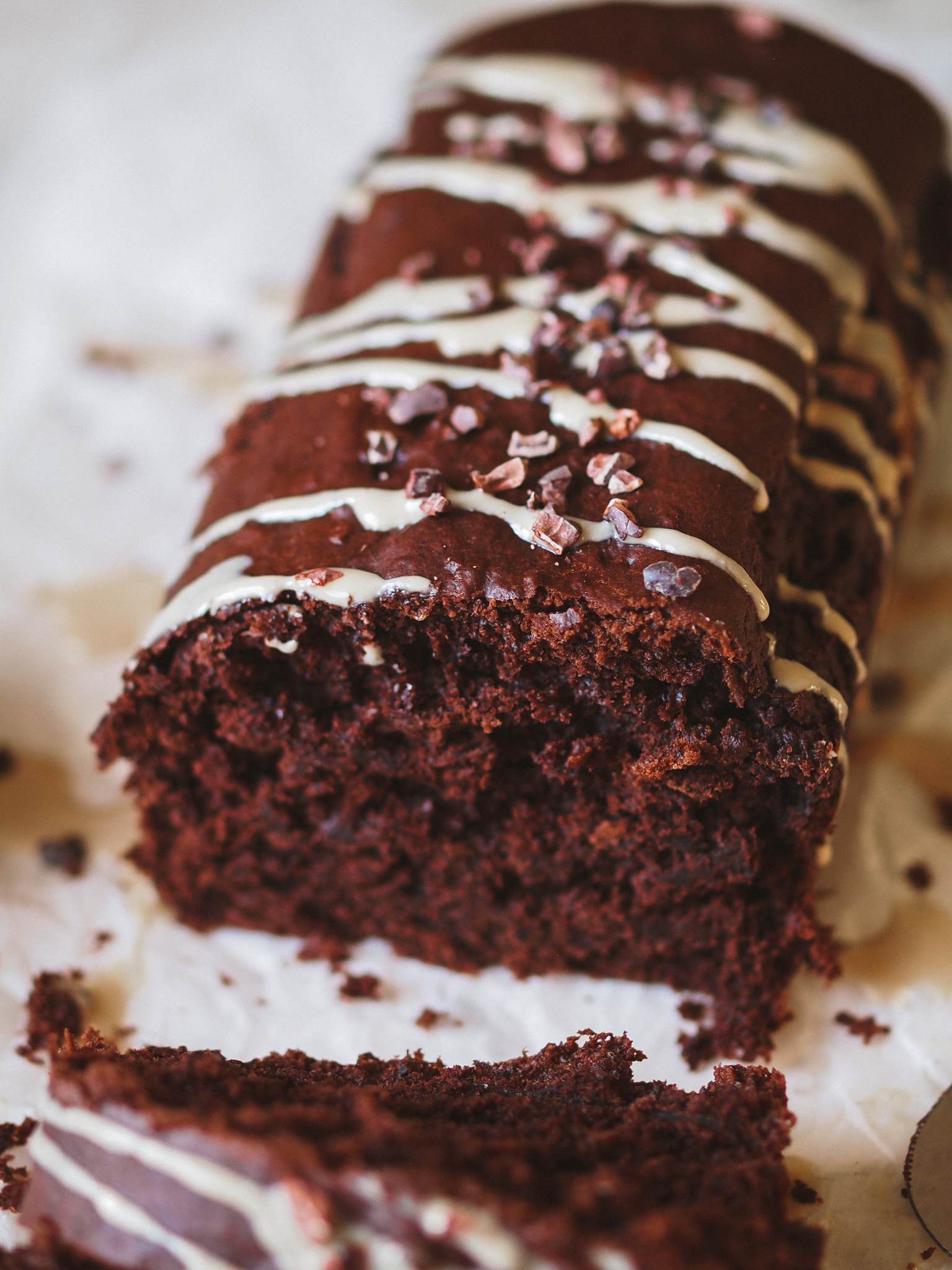 healthy chocolate tahini vegan banana bread