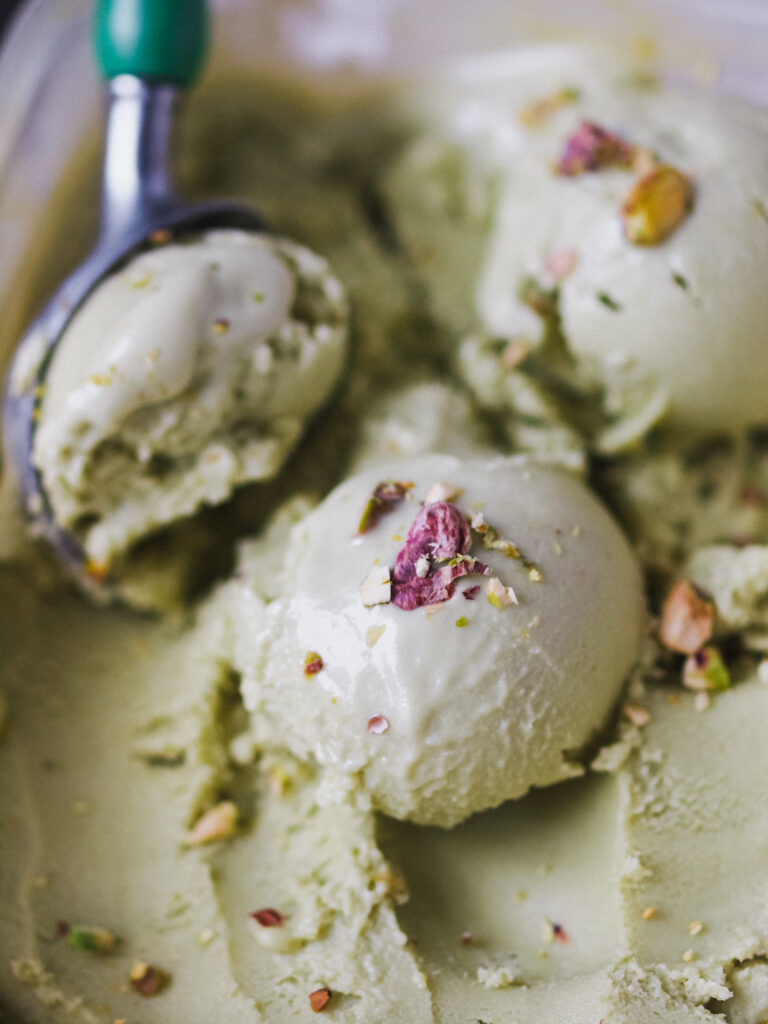 Healthier Vegan Pistachio Ice Cream