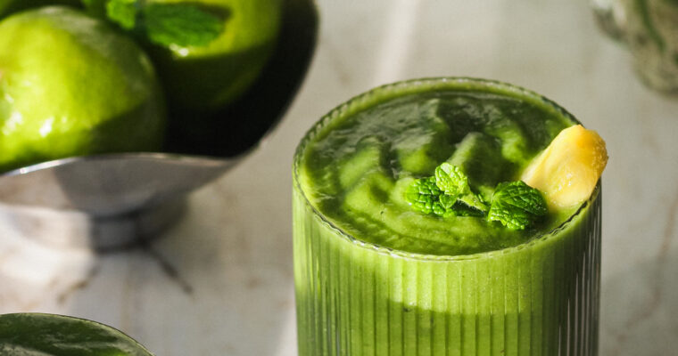 Healthy Minty Lime Vegan Green Smoothie