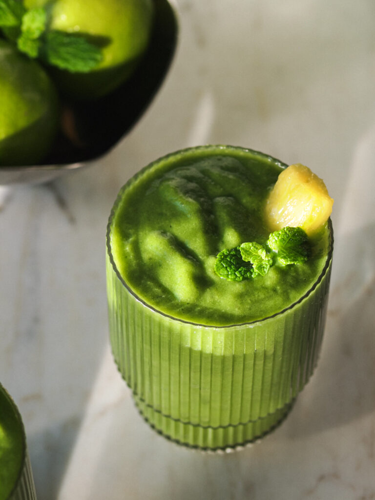 Healthy Minty Lime Vegan Green Smoothie