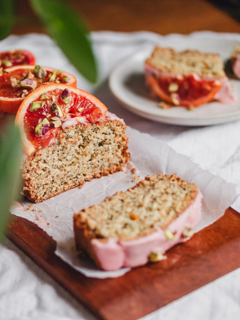 Vegan Blood Orange Cardamom Poppy Seed Cake