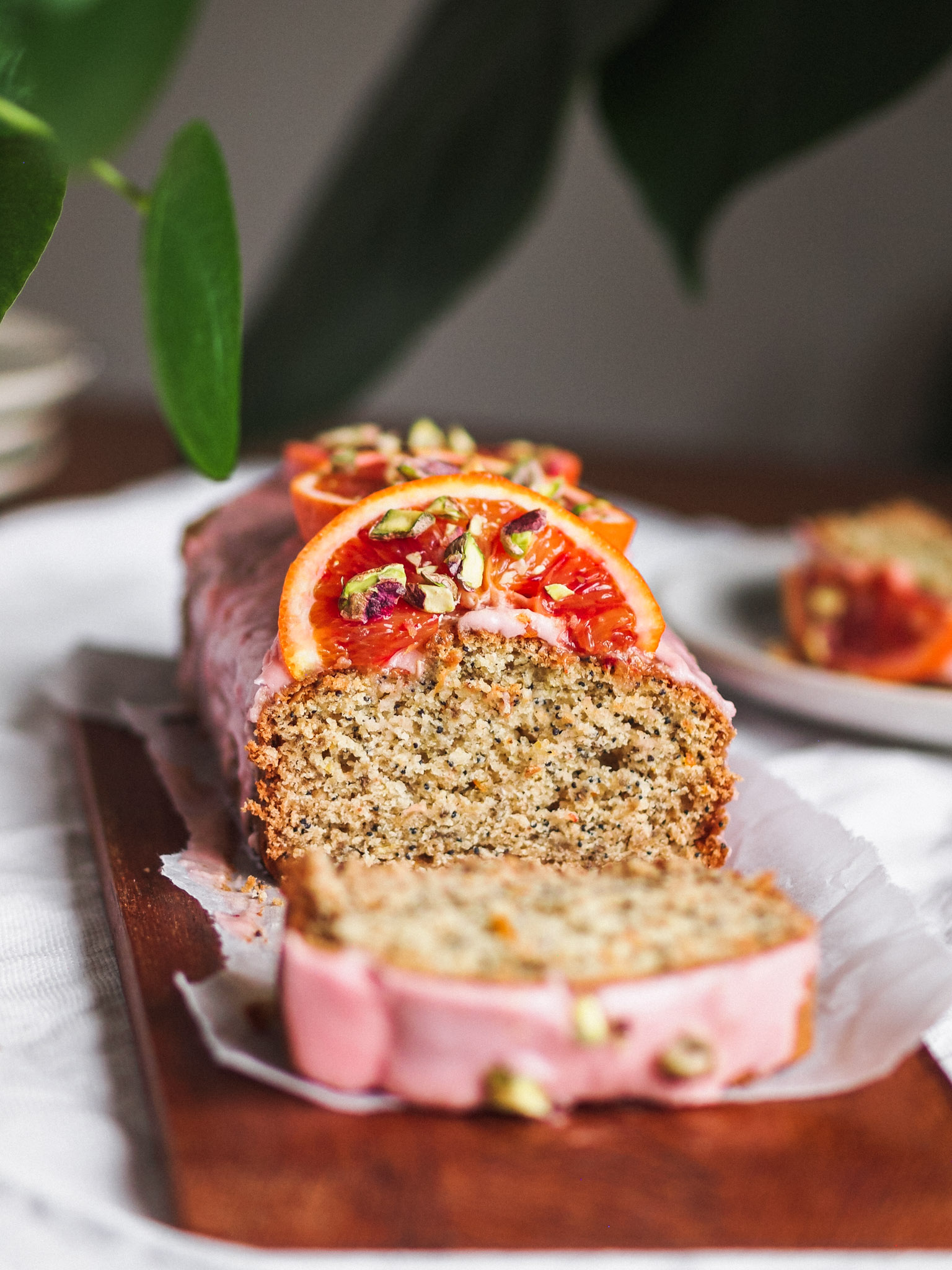 Vegan Blood Orange Cardamom Poppy Seed Cake