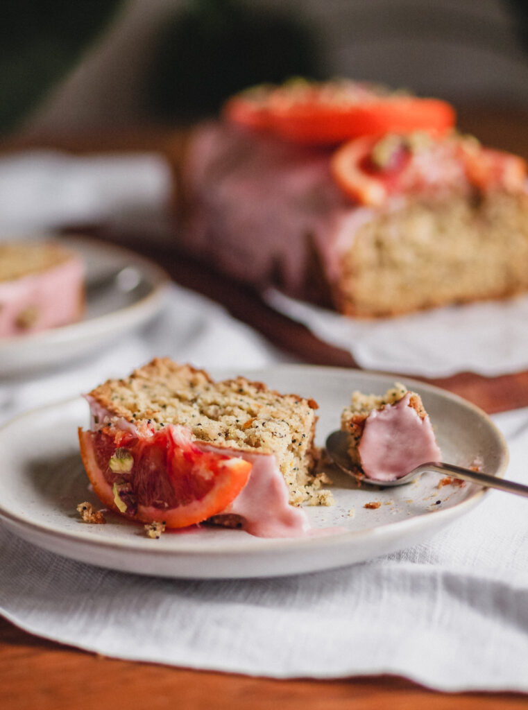 Vegan Blood Orange Cardamom Poppy Seed Cake