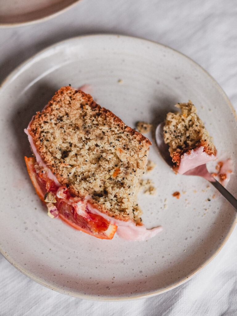 Vegan Blood Orange Cardamom Poppy Seed Cake