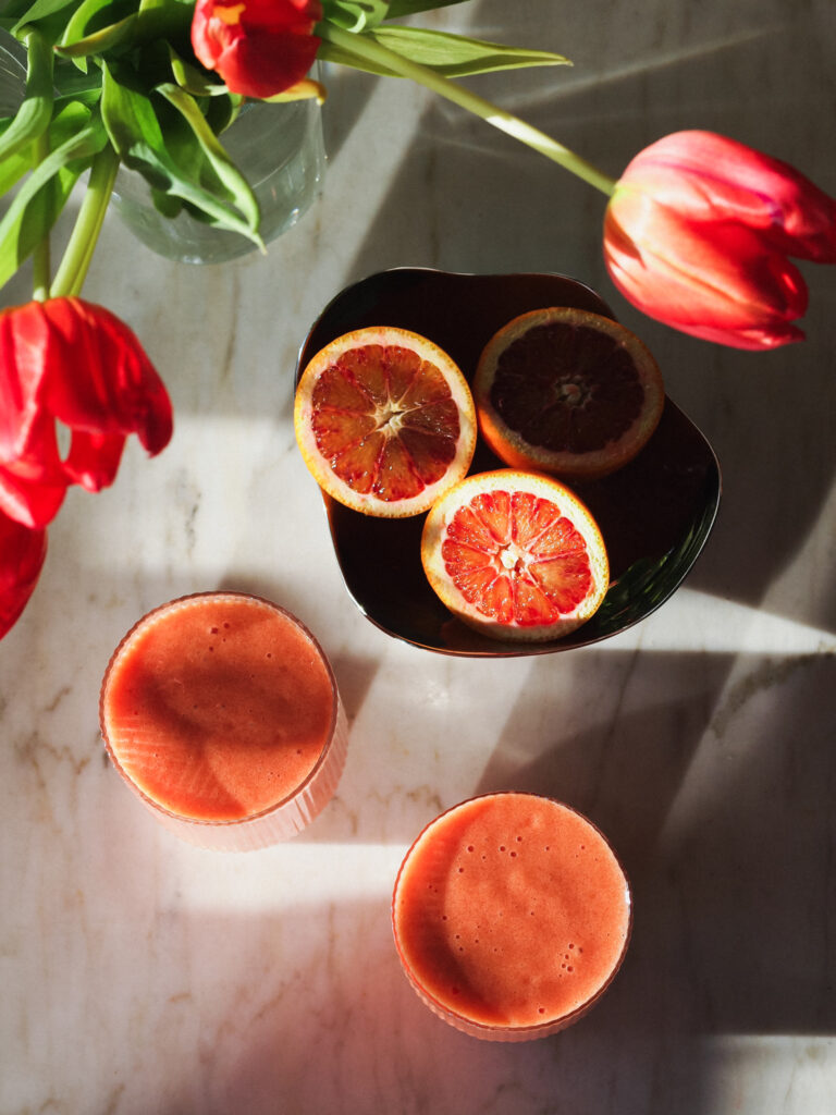 Healthy Blood Orange Smoothie with Ginger Zing