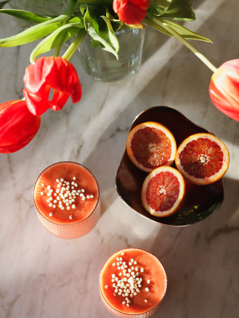 Healthy Blood Orange Smoothie with Ginger Zing