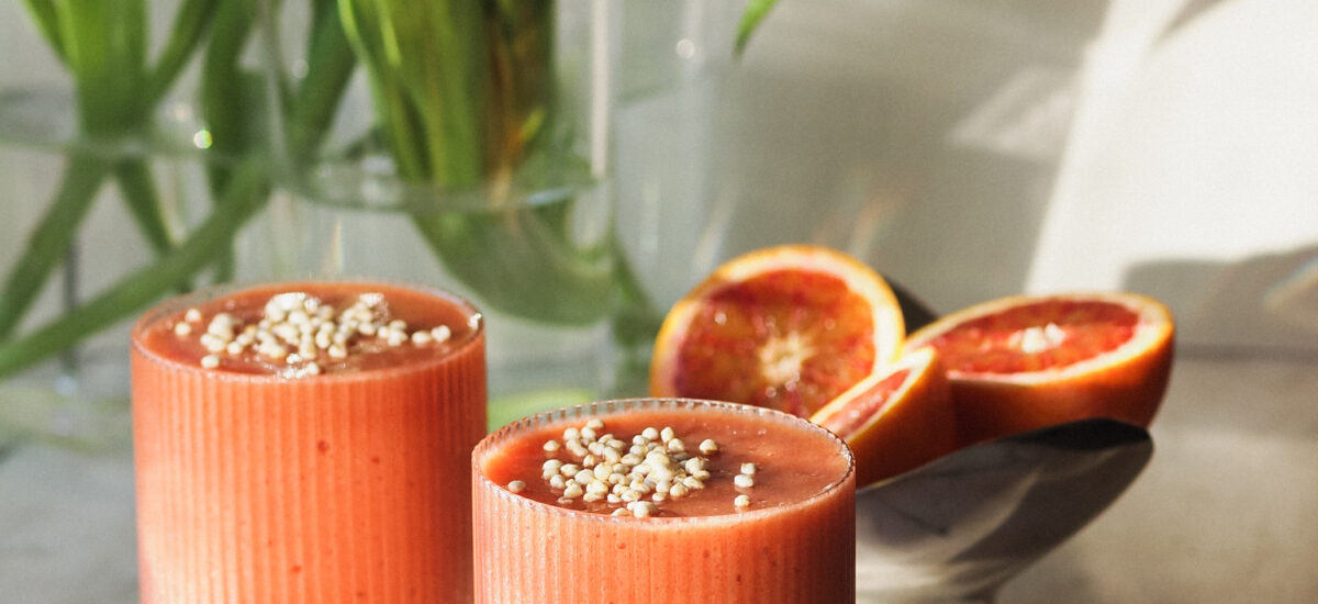 blood orange smoothie with ginger zing