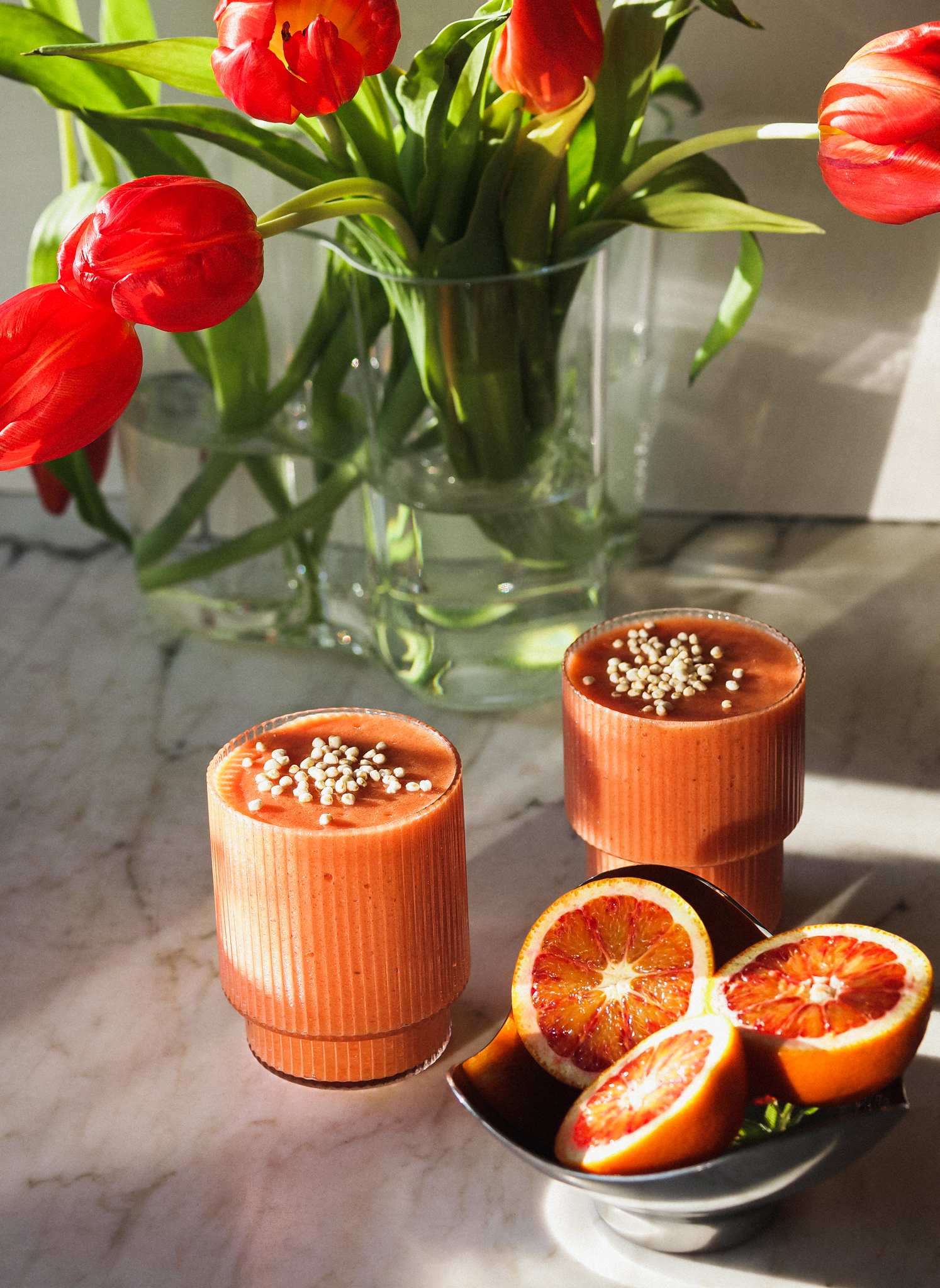 Healthy Blood Orange Smoothie with Ginger Zing