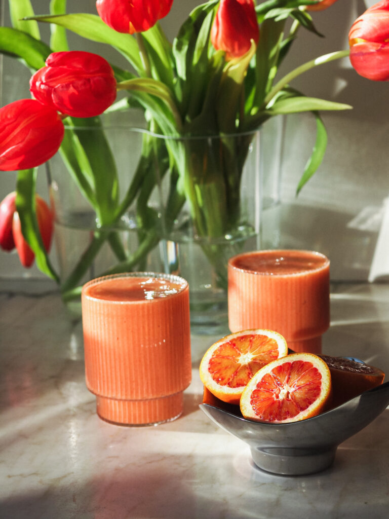 blood orange smoothie with ginger zing