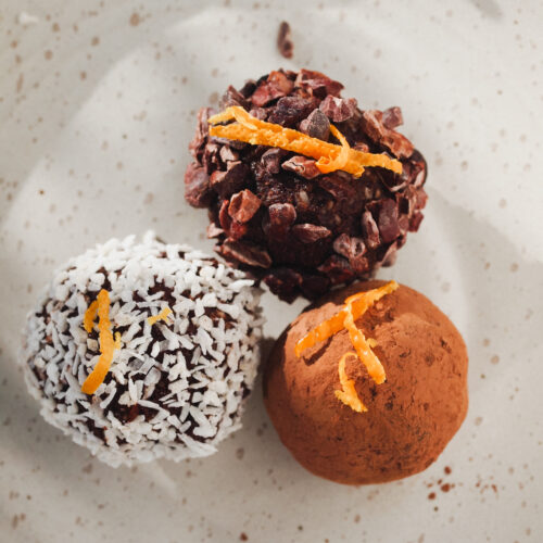 healthy vegan chocolate orange truffles