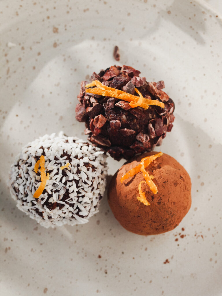 healthy vegan chocolate orange truffles