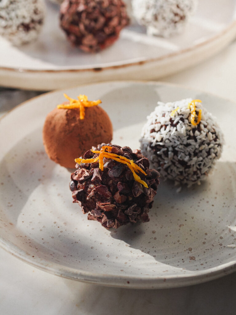 healthy vegan chocolate orange truffles