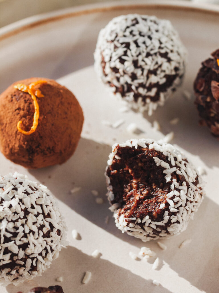 healthy vegan chocolate orange truffles