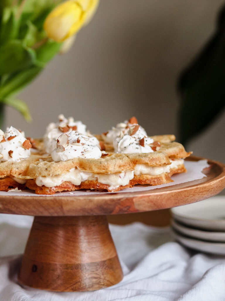 Swedish Semla Vegan Waffle Cake