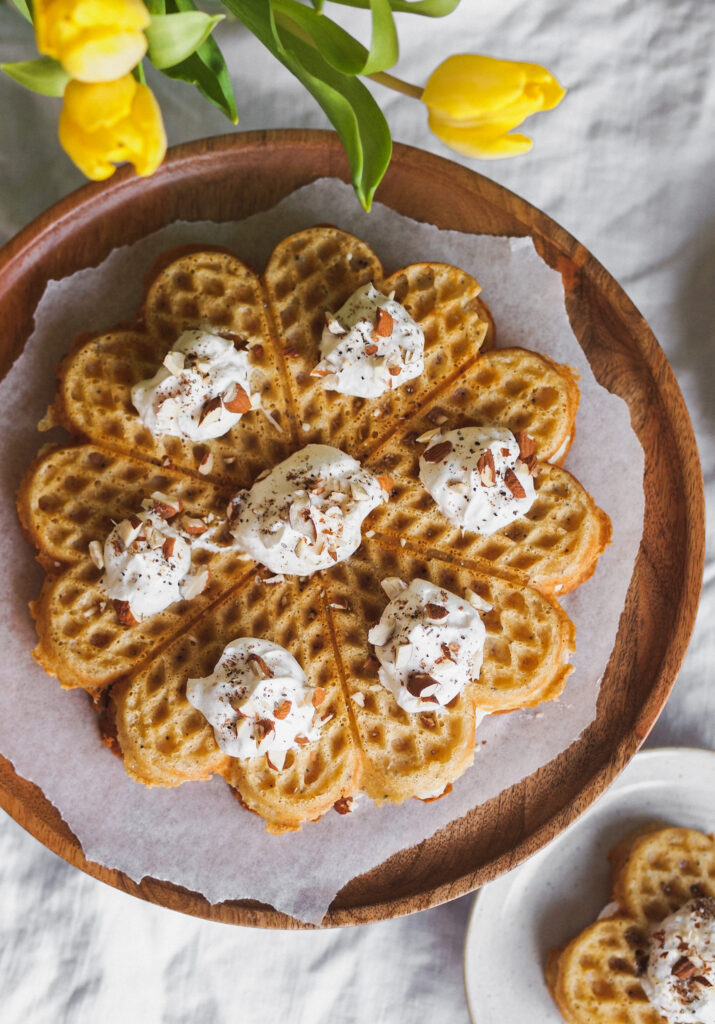 Swedish Semla Vegan Waffle Cake