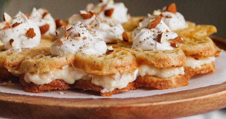 Swedish Semla Vegan Waffle Cake