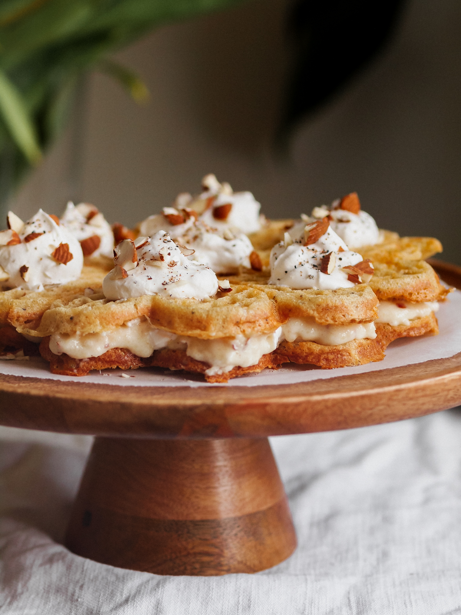 Swedish Semla Vegan Waffle Cake